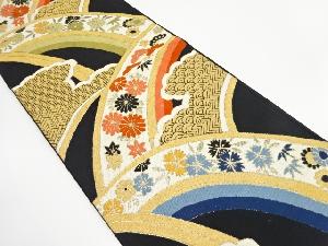 アンティーク　草花に古典柄織り出し袋帯（材料）